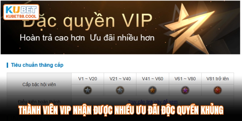 Thành viên VIP nhận được nhiều ưu đãi độc quyền khủng